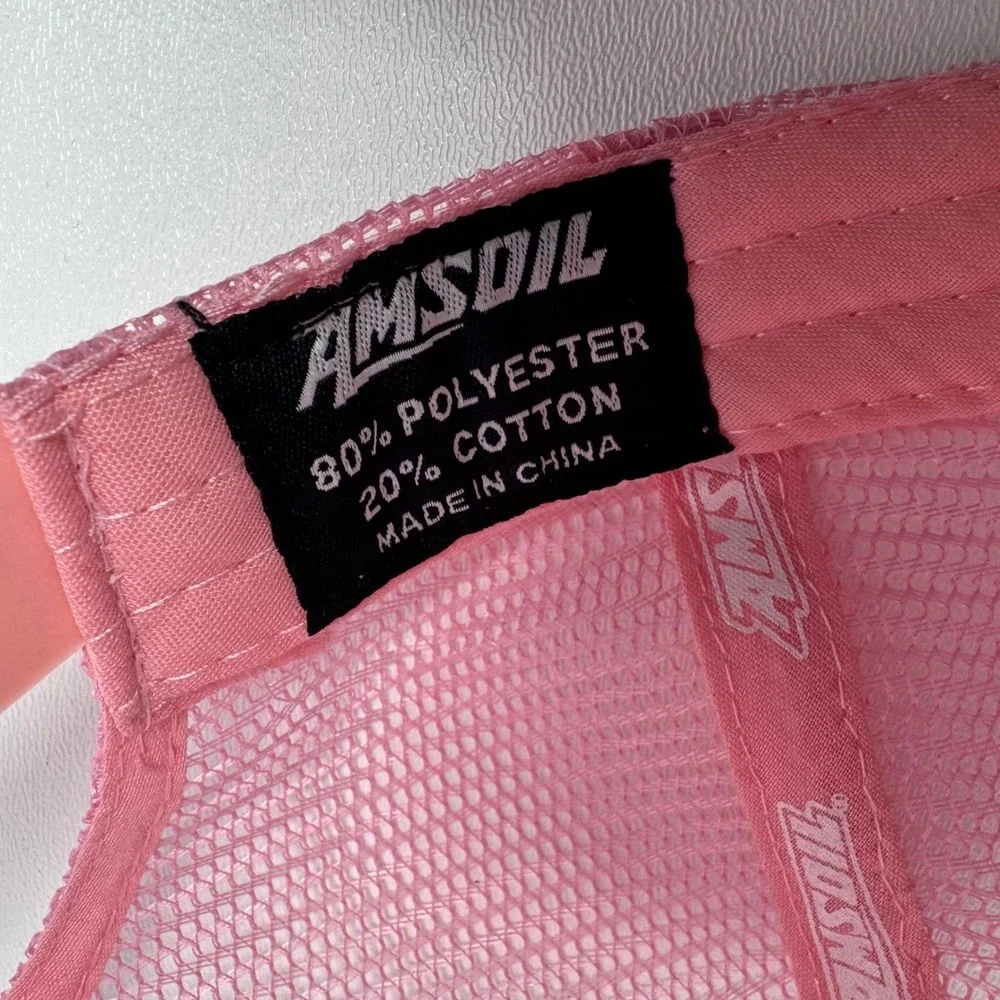 Amsoil Trucker Hat Pink Camo Mesh Snapback Baseball Cap Racing Oil Promo